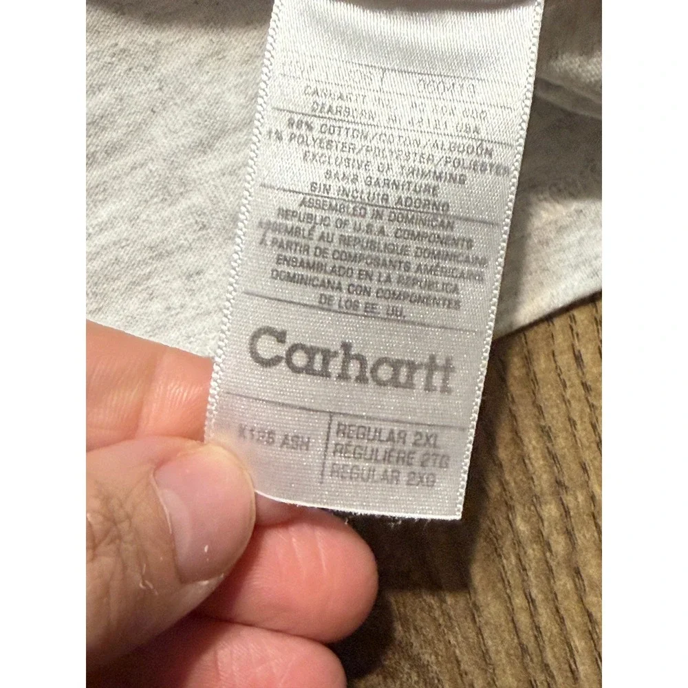 Carhartt Shirts Mens 2XL Gray Long Sleeve Pocket Crewneck Heavyweight